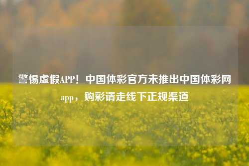 警惕虚假APP！中国体彩官方未推出中国体彩网app，购彩请走线下正规渠道
