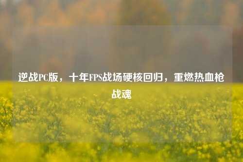 逆战PC版，十年FPS战场硬核回归，重燃热血枪战魂