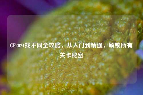 CF2021找不同全攻略，从入门到精通，解锁所有关卡秘密