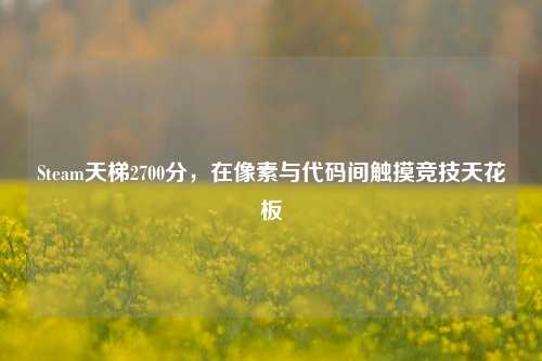 Steam天梯2700分，在像素与代码间触摸竞技天花板