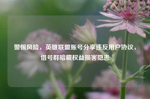 警惕风险，英雄联盟账号分享违反用户协议，借号群暗藏权益损害隐患
