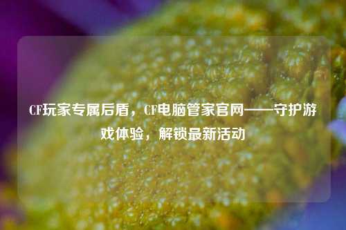 CF玩家专属后盾，CF电脑管家官网——守护游戏体验，解锁最新活动
