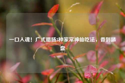 一口入魂！广式腊肠3种家常神仙吃法，香到舔盘