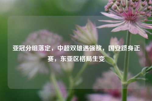 亚冠分组落定，中超双雄遇强敌，国安跻身正赛，东亚区格局生变