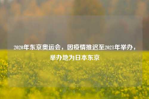2020年东京奥运会，因疫情推迟至2021年举办，举办地为日本东京