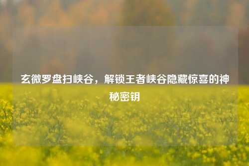 玄微罗盘扫峡谷，解锁王者峡谷隐藏惊喜的神秘密钥