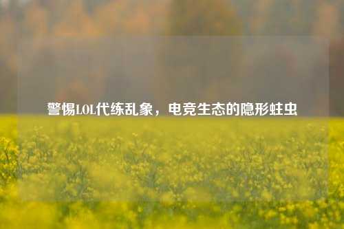 警惕LOL代练乱象，电竞生态的隐形蛀虫