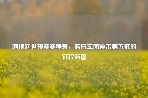 阿根廷世预赛赛程表，蓝白军团冲击第五冠的征程蓝图
