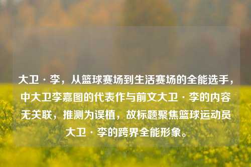 大卫·李,从篮球赛场到生活赛场的全能选手,中大卫李嘉图的代表作与前文大卫·李的内容无关联,推测为误植,故标题聚焦篮球运动员大卫·李的跨界全能形象。