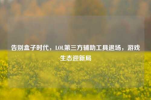 告别盒子时代,LOL第三方辅助工具退场,游戏生态迎新局