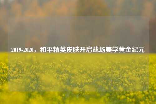 2019-2020,和平精英皮肤开启战场美学黄金纪元