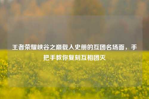 王者荣耀峡谷之巅载入史册的互团名场面,手把手教你复刻互相团灭