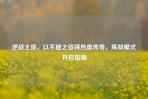 逆战王座,以不屈之姿铸热血传奇,炼狱模式开启指南