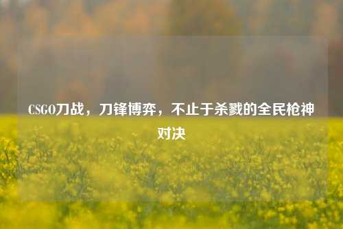 CSGO刀战,刀锋博弈,不止于杀戮的全民枪神对决