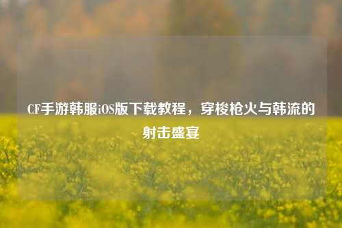 CF手游韩服iOS版下载教程，穿梭枪火与韩流的射击盛宴