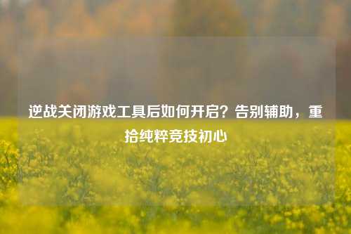 逆战关闭游戏工具后如何开启?告别辅助,重拾纯粹竞技初心