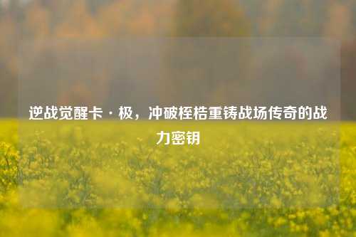 逆战觉醒卡·极,冲破桎梏重铸战场传奇的战力密钥